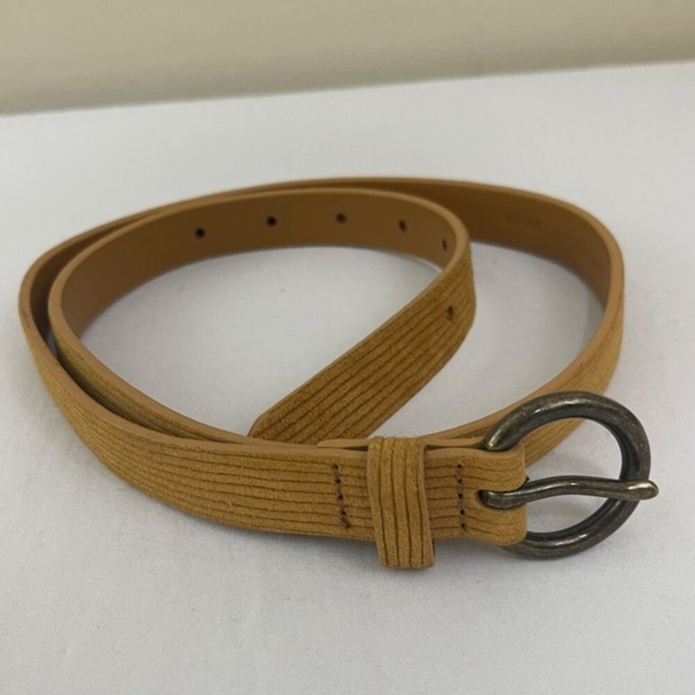 Madewell Corduroy Suede Belt Womens Size Small Brown Tan Genuine Leather AA708
